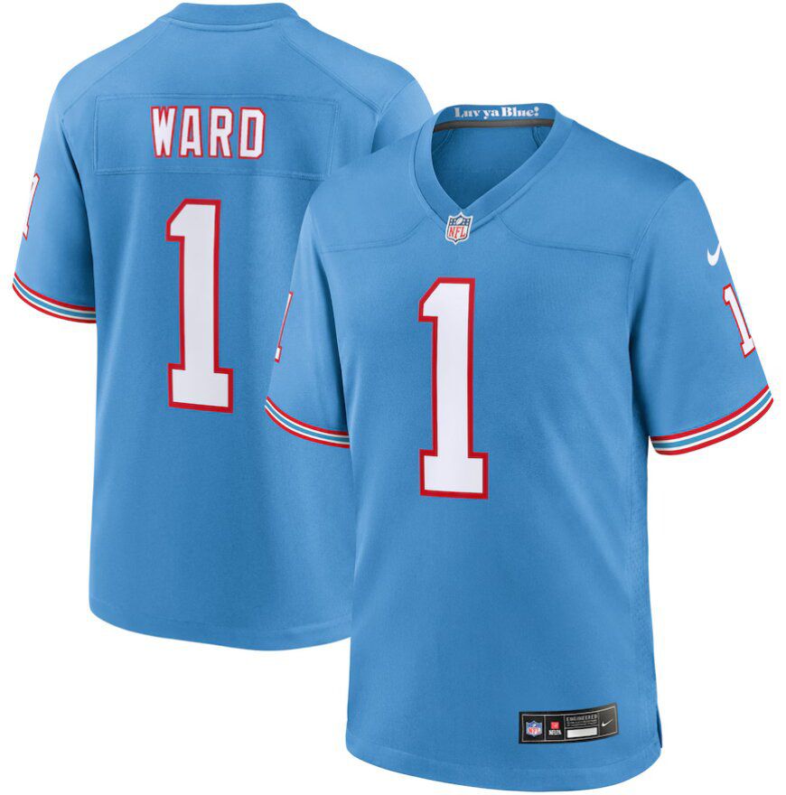 Youth Tennessee Titans #1 Cameron Ward light Blue 2025 NFL Draft First Round Pick Nike Jersey->youth nfl jersey->Youth Jersey